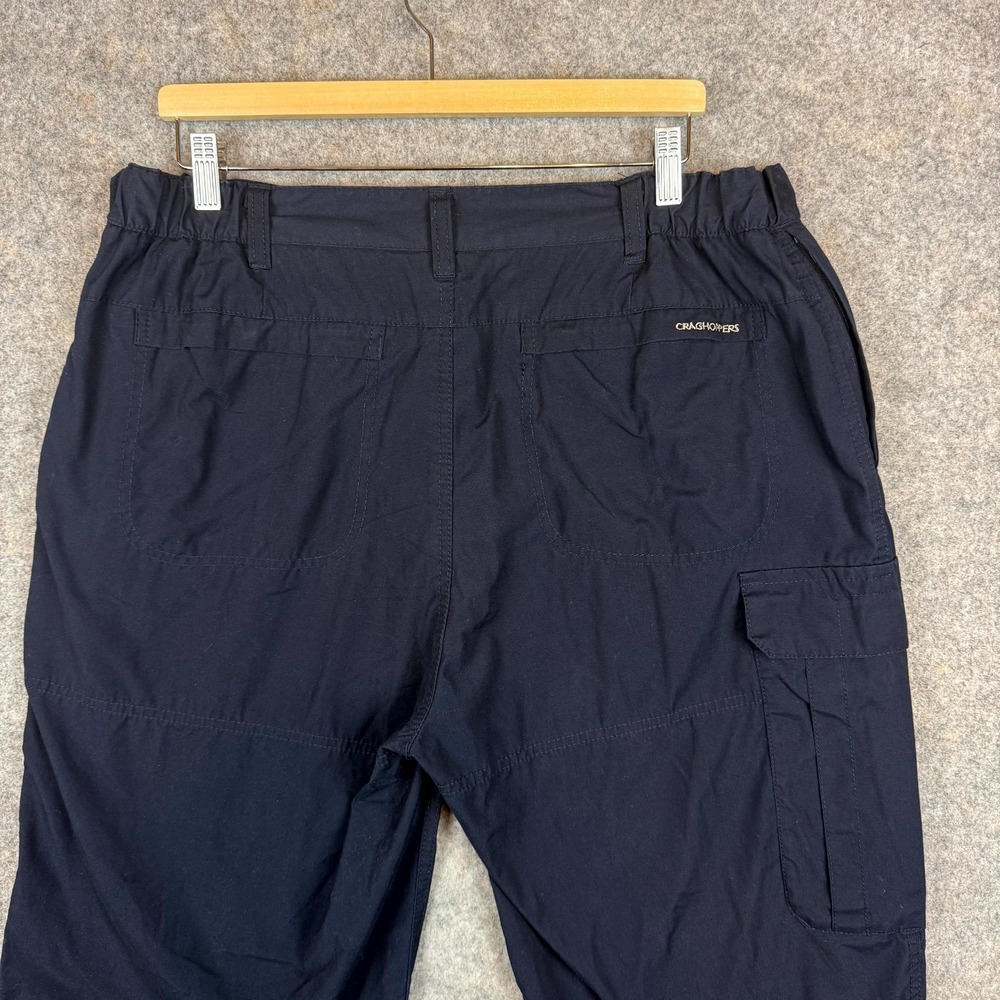 Craghoppers Kiwi Classic Pants Men 38S Black Cotton Cargo Pockets Hiking Outdoor - Picture 4 of 12